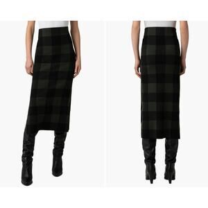 Akris Punto Check Wool Jacquard Knit Pencil Skirt US 14